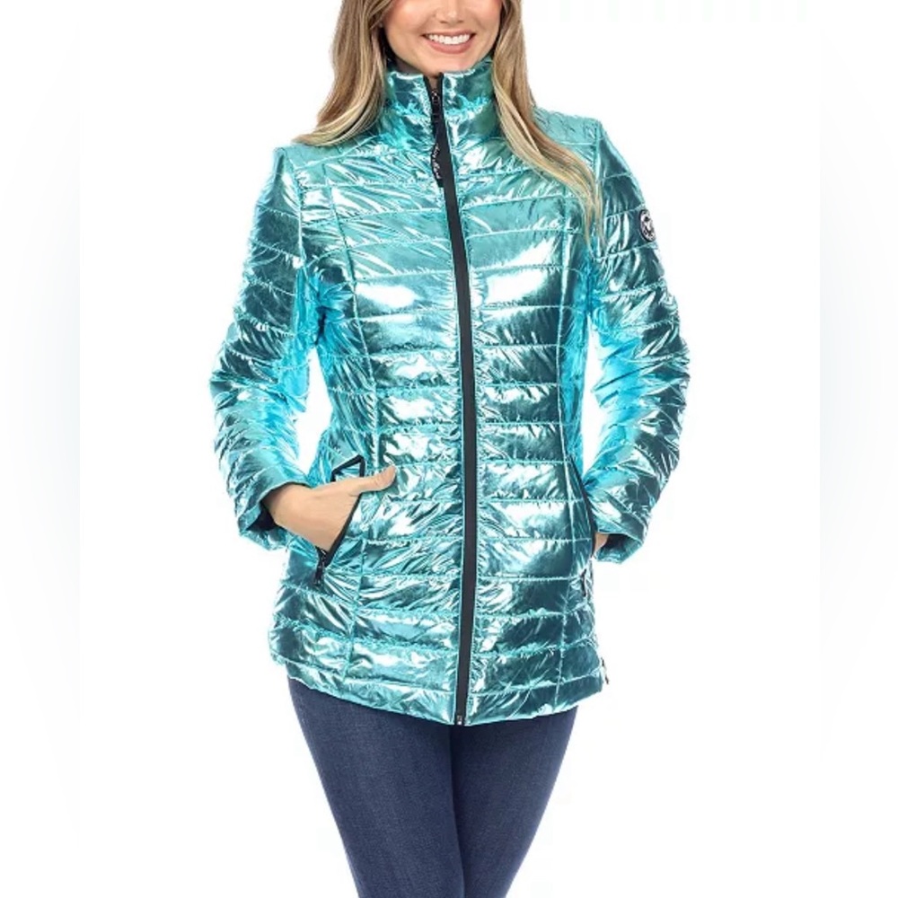 White Mark *NWT* Women’s Metallic Puffer Coat | Size M